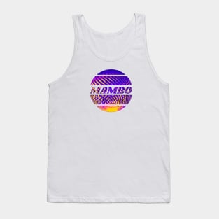 Purple yellow disco ball with the inscription "Mambo". Tank Top